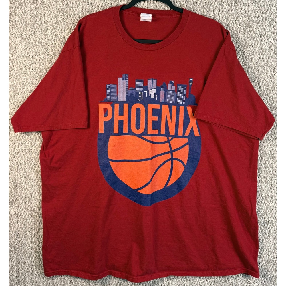 Port & Company Phoenix Basketball Skyline T-Shirt 3XL Red Cotton Graphic Tee J64